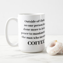 Außerhalb der Christlichen Kaffeemaschine Tasse