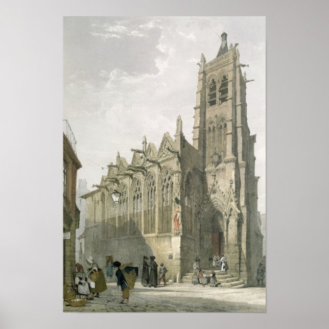 Außerhalb der Kirche St. Severin, Paris Poster (Vorne)