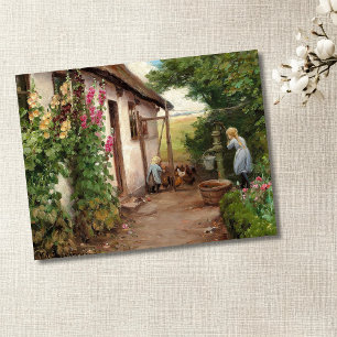 Außerhalb des Bauernhauses - H.A. Brendekilde Postkarte