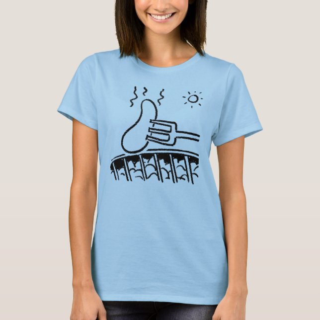 Außerhalb des Caterings Barbecue Cartoon Illustrat T-Shirt (Vorderseite)