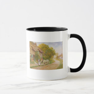 Außerhalb des Dorf-Gasthauses Tasse