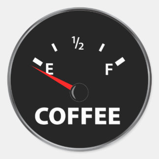 Außerhalb des Füllstandes von Kaffee Runder Aufkleber