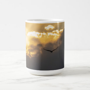 Außerhalb des Sonnenblumenadlers Kaffeetasse