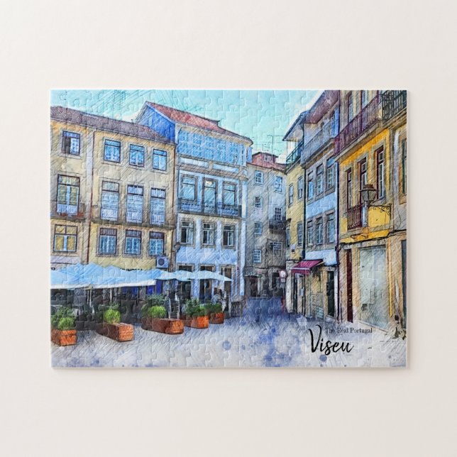 Außerhalb des Weges Cafe Viseu Portugal Postcard (Horizontal)