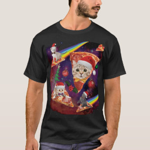 Außerhalb des Weltraums reiten Weihnachtskatzen au T-Shirt