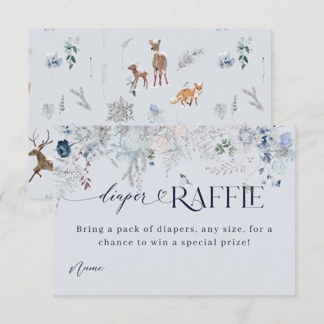 Außerhalb des Winters florale Hirschduschbücher Begleitkarte (Vorne/Hinten)