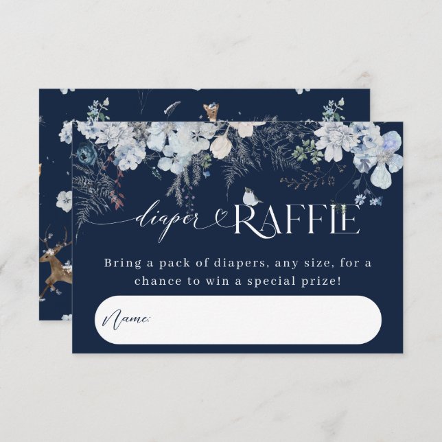 Außerhalb des Winters florale Hirschduschbücher Begleitkarte (Vorne/Hinten)