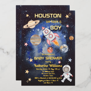 Außerhalb von Houston haben wir eine Baby-Dusche Folieneinladung