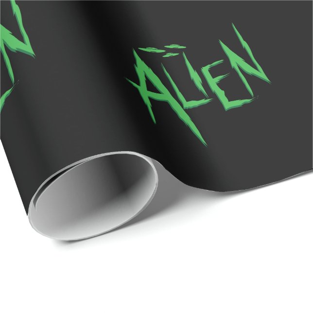 AußerirAufrechterhaltung Alien mit Ufo Geschenkpapier (Rolleneckpunkt)