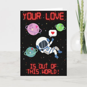 Außerirdisch lustige Valentinskarte für Astronaute Karte