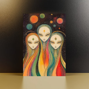 Außerirdische Energie-Wesen Licht-Entitäten Aliens Postkarte