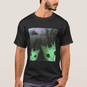 Außerirdische Katzen UFO Lustiges Gruseliges Katze T-Shirt