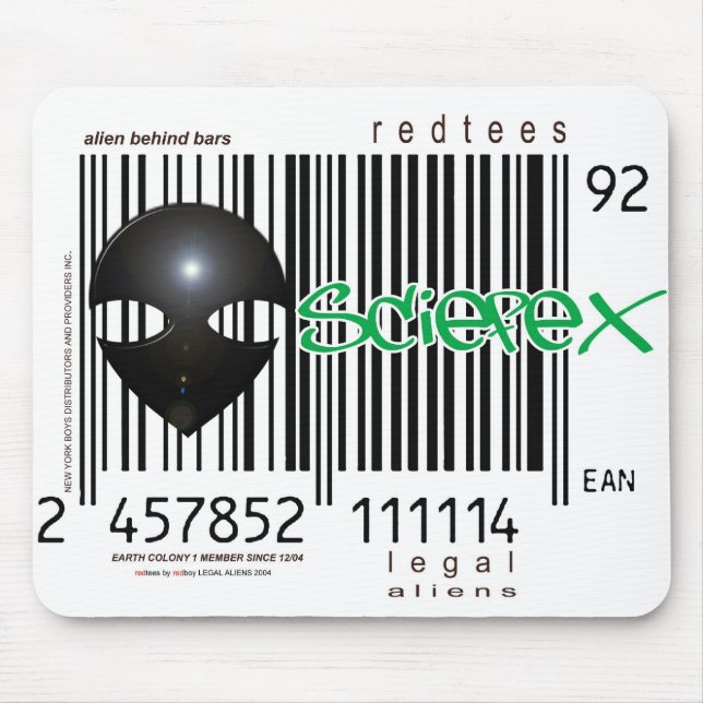 Außerirdische-Stationsbarcode Mousepad (Vorne)