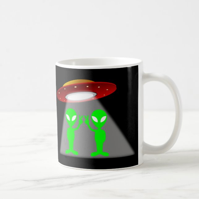 Außerirdische und FliegenSaucer Kaffeetasse (Rechts)