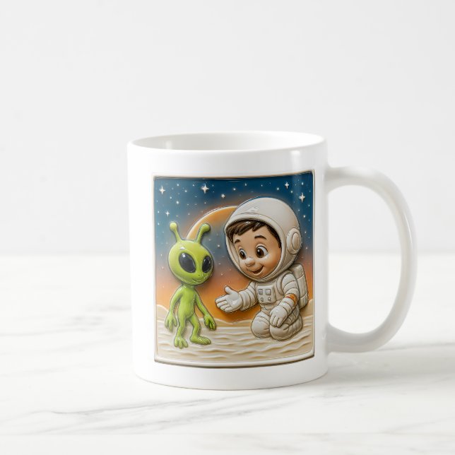 Außerirdische und Kinder Kaffeetasse (Rechts)
