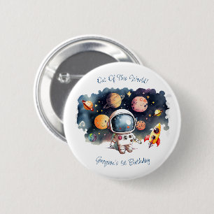 Außerirdische Weltraumplaneten Jungen Geburtstag Button