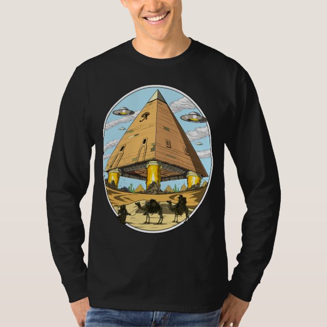 Außerirdischen Ägyptische Pyramiden UFO Verschwöru T-Shirt (Vorderseite)