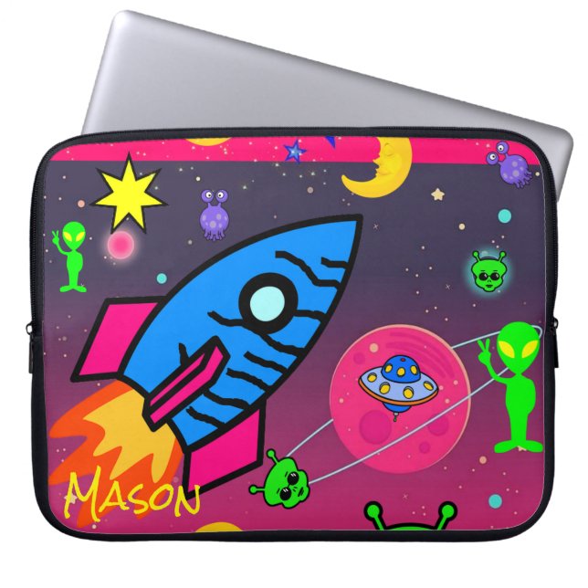 Außerirdischen Astronaut Laptopschutzhülle (Vorderseite)