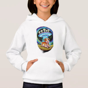 Außerirdischen entführen Kühe, aber die Kuh sieht  Hoodie
