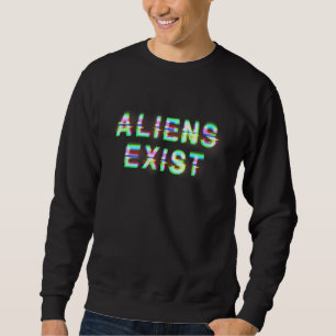 Außerirdischen existieren Vaporwave Glitch Style U Sweatshirt