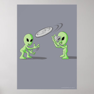 Außerirdischen Frisbee UFO Hoax Poster