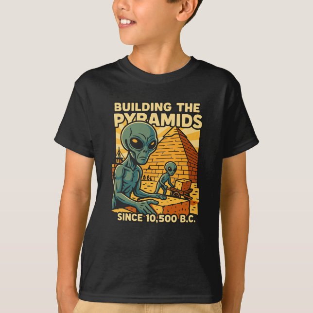 Außerirdischen Gebäude Pyramiden Pyramiden Bau Cre T-Shirt (Vorderseite)