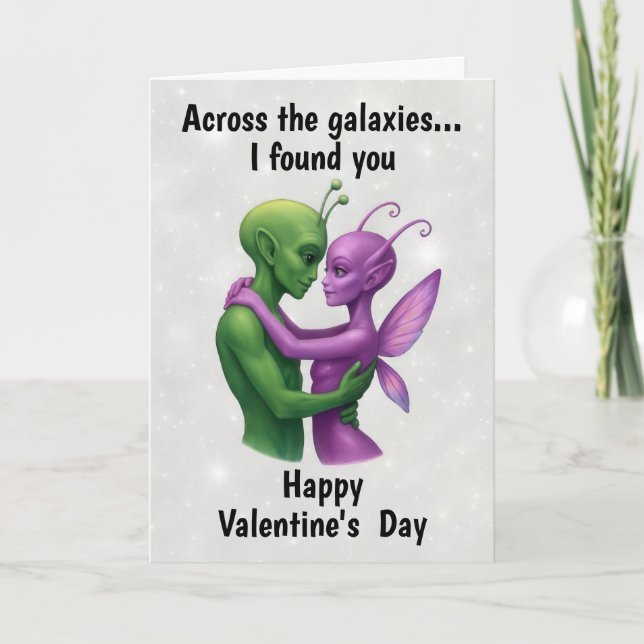 Außerirdischen im Valentinstag der Liebe Karte (Vorderseite)