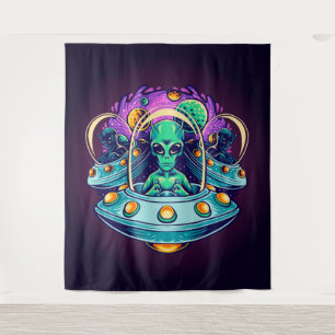 Außerirdischen im Weltraum Wandteppich