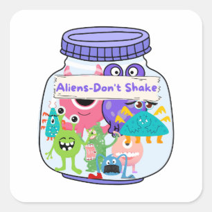 Außerirdischen in einem Jar Quadratischer Aufkleber