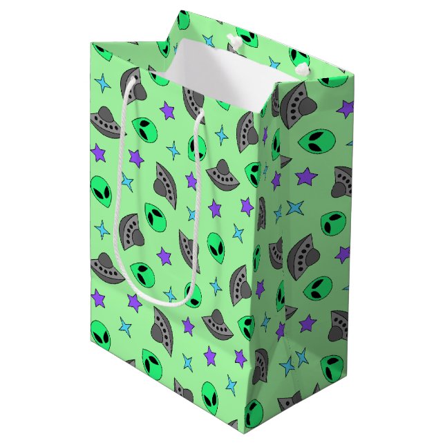Außerirdischen Mittlere Geschenktüte (Vorderseite Schrägansicht)