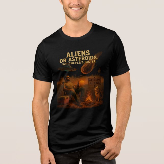 Außerirdischen oder Asteroide - je nachdem, was sc Tri-Blend Shirt (Vorderseite)