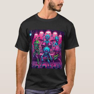 Außerirdischen spielen Musik auf Bühne T-Shirt