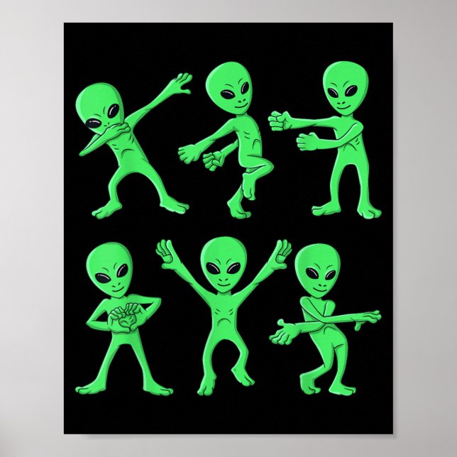Außerirdischen tanzen Challenge Halloween Poster (Vorne)