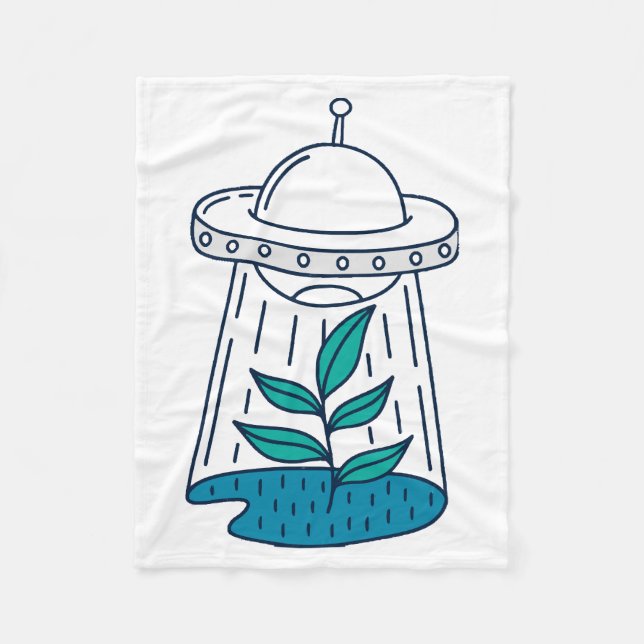 AUSSERIRDISCHEN UFO FLEECEDECKE (Vorderseite)