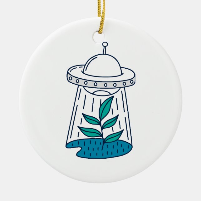 AUSSERIRDISCHEN UFO KERAMIK ORNAMENT (Vorne)