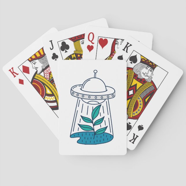 AUSSERIRDISCHEN UFO SPIELKARTEN (Rückseite)