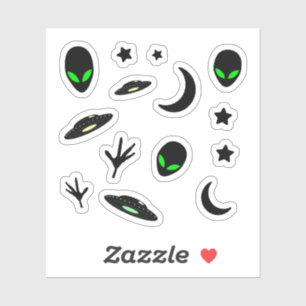 Außerirdischen und Raumschiffe Aufkleber