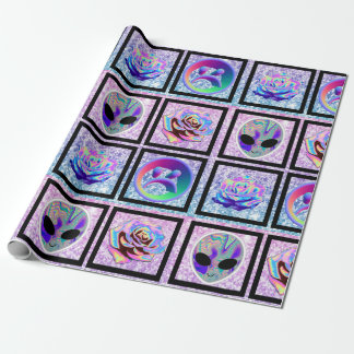 Außerirdischen und UFOs für Holografische Alien Geschenkpapier