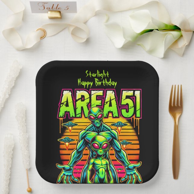 Außerirdischen wandern in der Nähe von Area 51 unt Pappteller (Hochzeit)