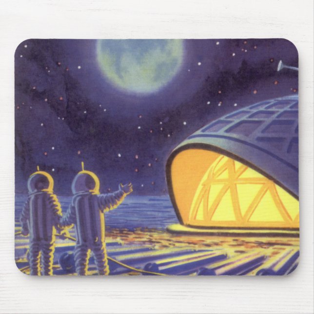 Außerirdischen zur Vintagen Science Fiction auf de Mousepad (Vorne)