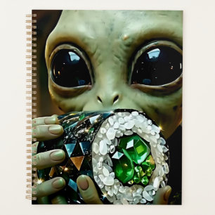 Außerirdischer Alien und kristalline Nahrung Planer