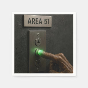Außerirdischer Finger auf einem Area 51-Elevator-K Serviette