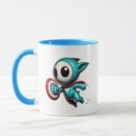 Außerirdischer Held mit Schild. Tasse