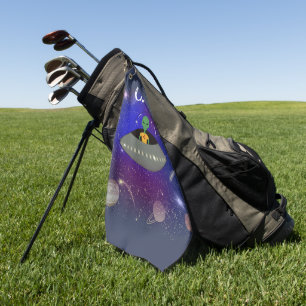Außerirdischer in einem Raumschiff mit einem New-M Golfhandtuch