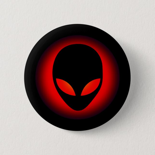 Außerirdischer Raum-alien-Kopf Button (Vorderseite)
