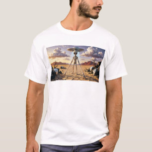 Außerirdischer Zeitreisender in surrealer Wüstenla T-Shirt