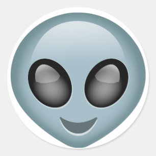 Außerirdisches alien Emoji Runder Aufkleber
