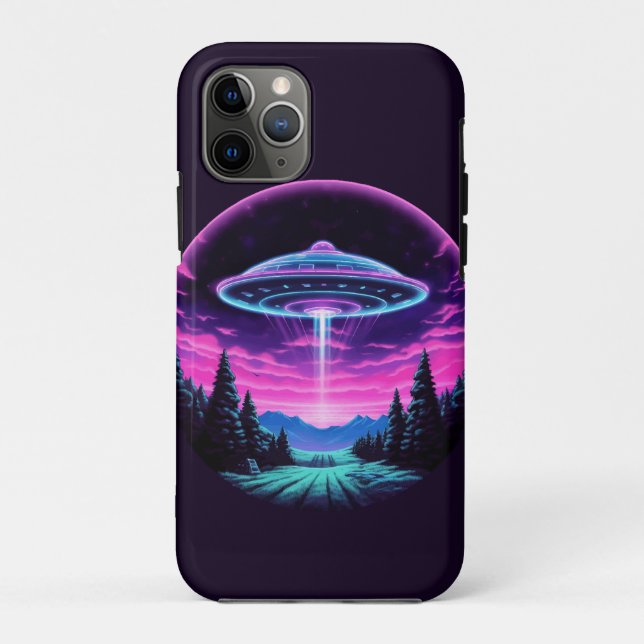 Außerirdisches Raumschiff Retro Futuristisch Case-Mate iPhone Hülle (Rückseite)