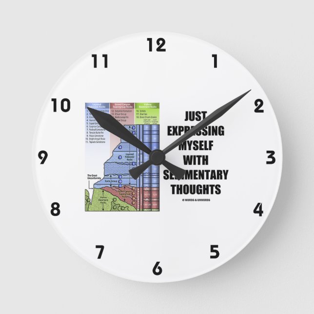 Äußern Sie sich einfach mit sedimentären Gedanken Runde Wanduhr (Vorderseite)