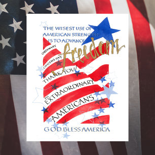 AUSSERORDENTLICHE AMERIKANER FÜR FREIHEIT, FLAG POSTER